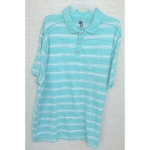 Ocean & Coast XXL aqua striped short sleeve golf polo shirt